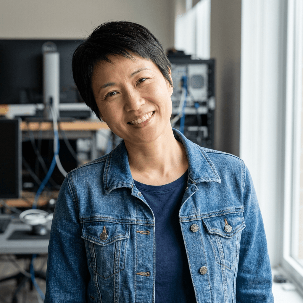 Female operations manager in bright office